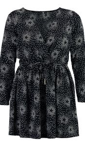 BooHoo star Print woven dress-string tie not incl
